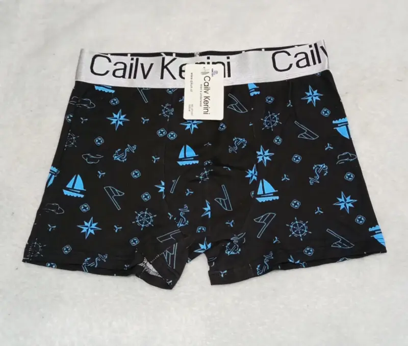 Boxer estampado negro y azul para hombre - 1