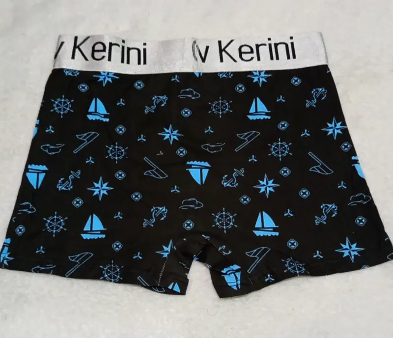 Boxer estampado negro y azul para hombre - 2