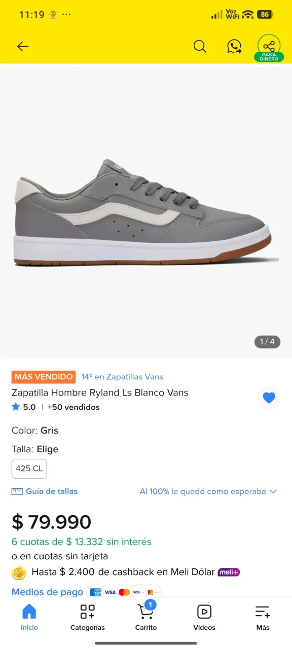 Zapatillas Vans Ryland Ls Gris Talla 43 - 5