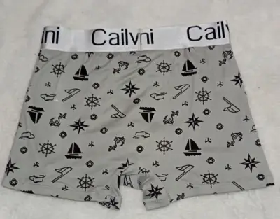 Boxer gris con estampado náutico Cailv Kerini - miniatura 2