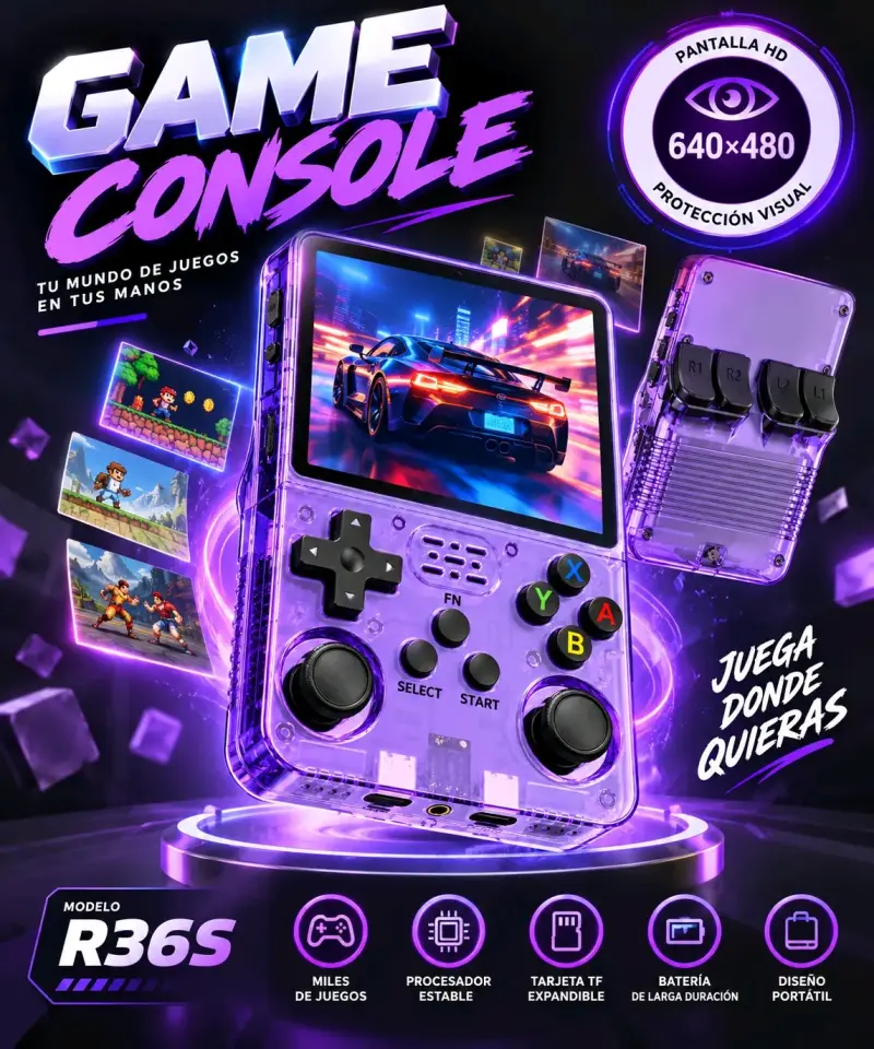 Consola de Juegos Portátil R36S Pantalla HD - 1
