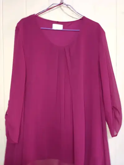 Blusa fucsia de gasa Canda - miniatura 1
