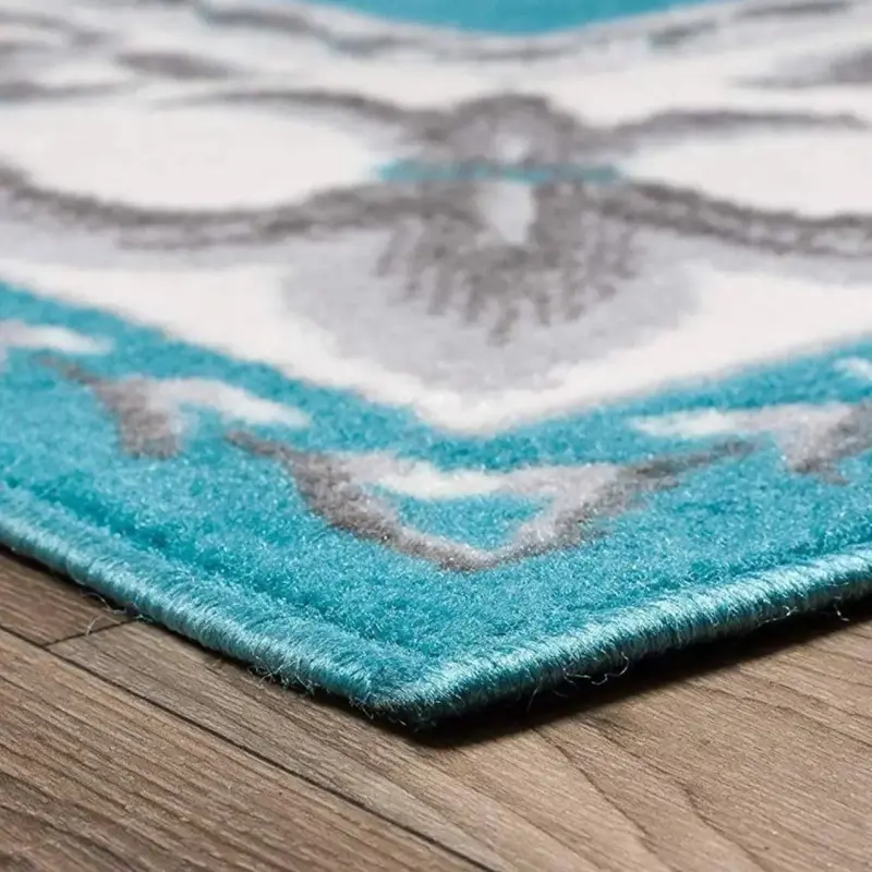 🇹🇷Alfombra decorativa azul con diseño floral✨ - 3