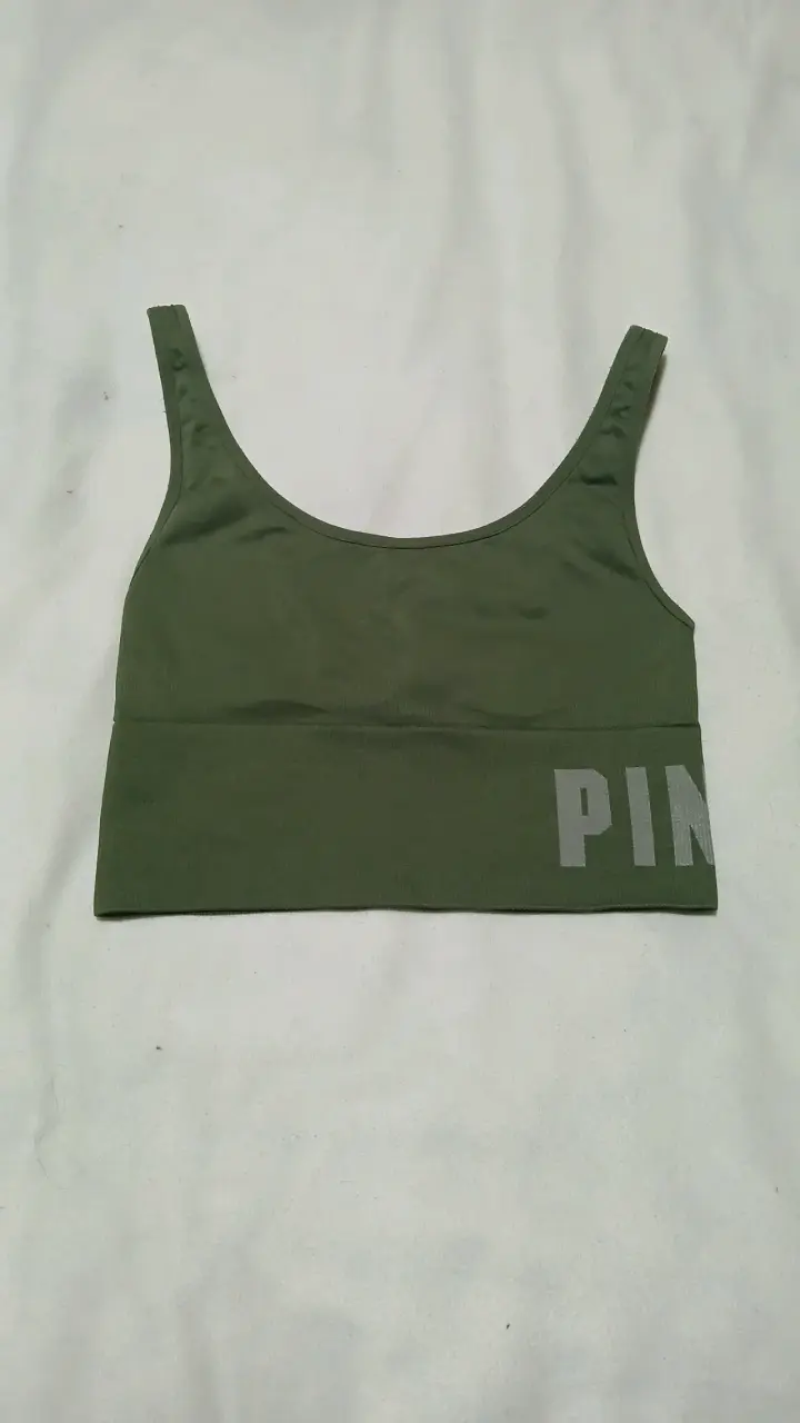 Top deportivo verde oliva Pink