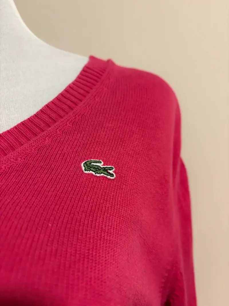 Suéter Lacoste Mujer Fucsia Cuello V - 2