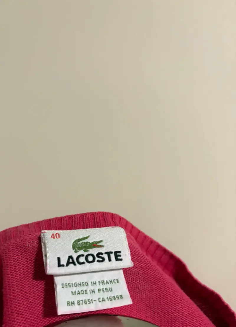 Suéter Lacoste Mujer Fucsia Cuello V - 3
