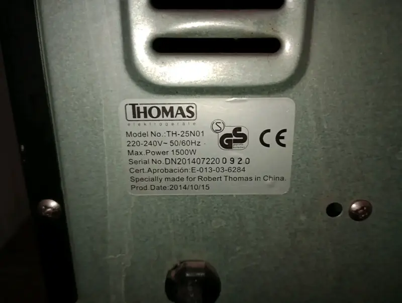 Horno Eléctrico Thomas 1500W Negro - 3