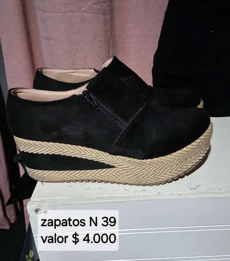 Zapatos negros con plataforma talla 39 - 1
