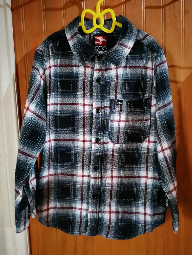 Camisa de franela a cuadros para hombre
