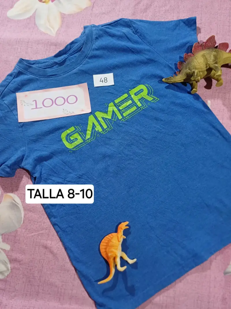 Polera azul para niño con diseño Gamer