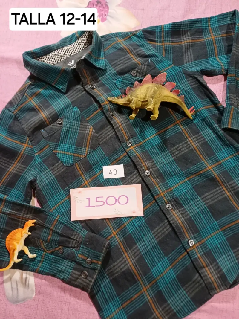 Camisa a cuadros para niño talla 12-14