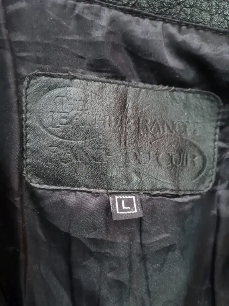 Chaqueta de cuero negra para hombre talla L - 2