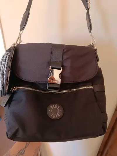 Bolso bandolera negro con cierre - miniatura 3