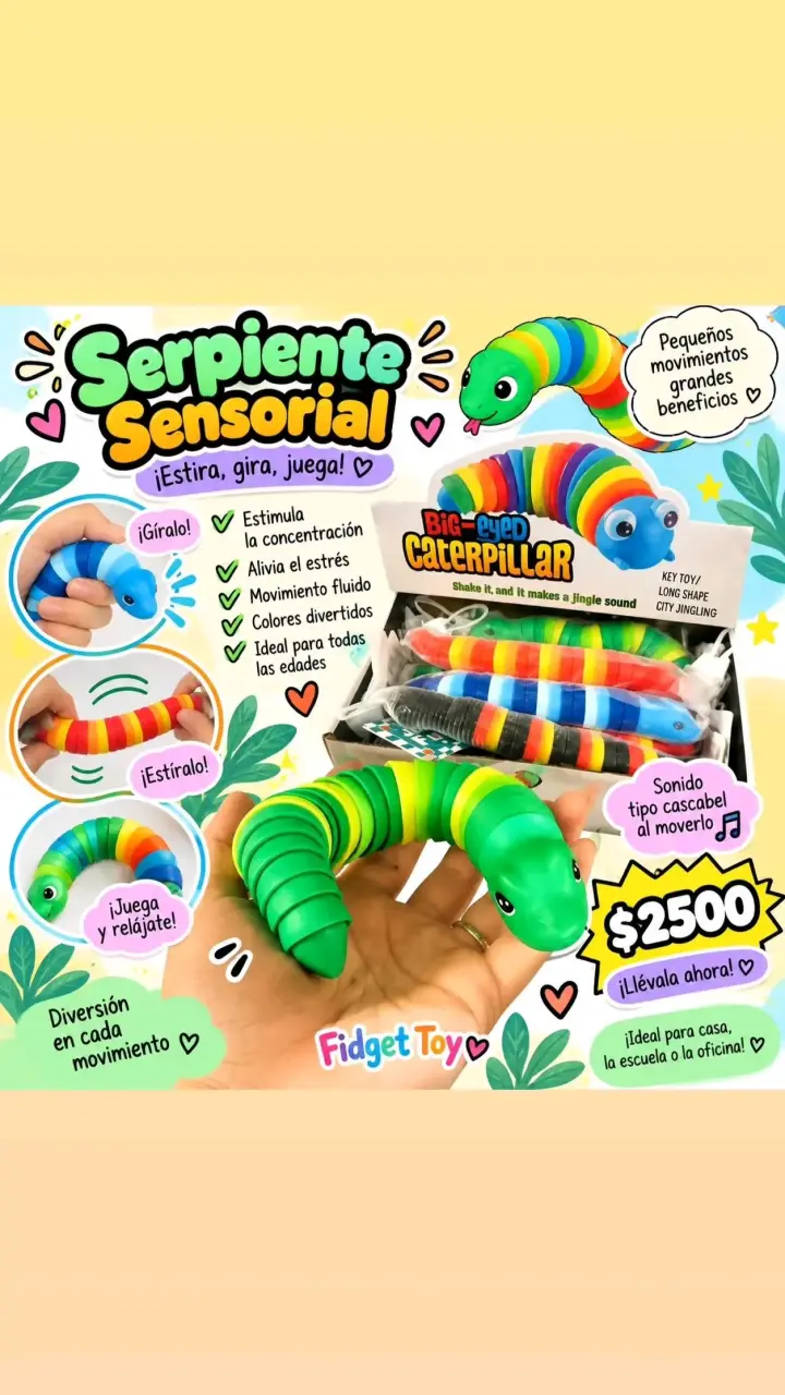 Serpiente Sensorial Fidget Toy Multicolor