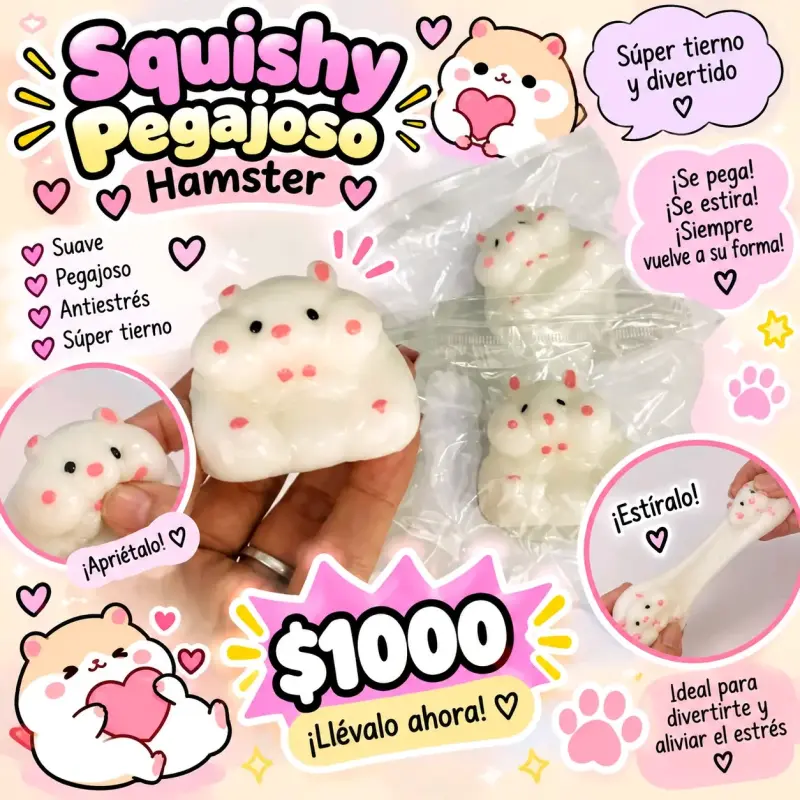 Squishy Pegajoso Hamster Antiestrés