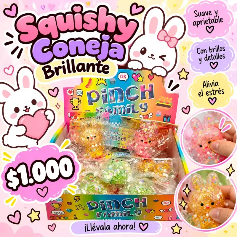 Squishy Coneja Brillante Antiestrés