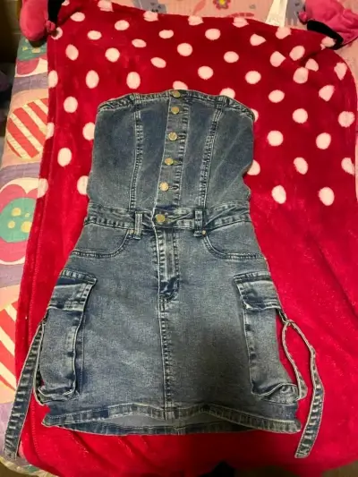 Vestido de mezclilla   y falda short - miniatura 1