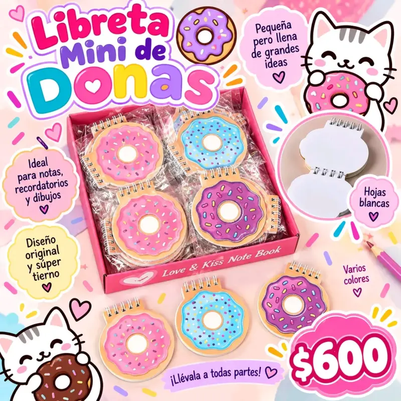 Libreta Mini de Donas Diseño Original