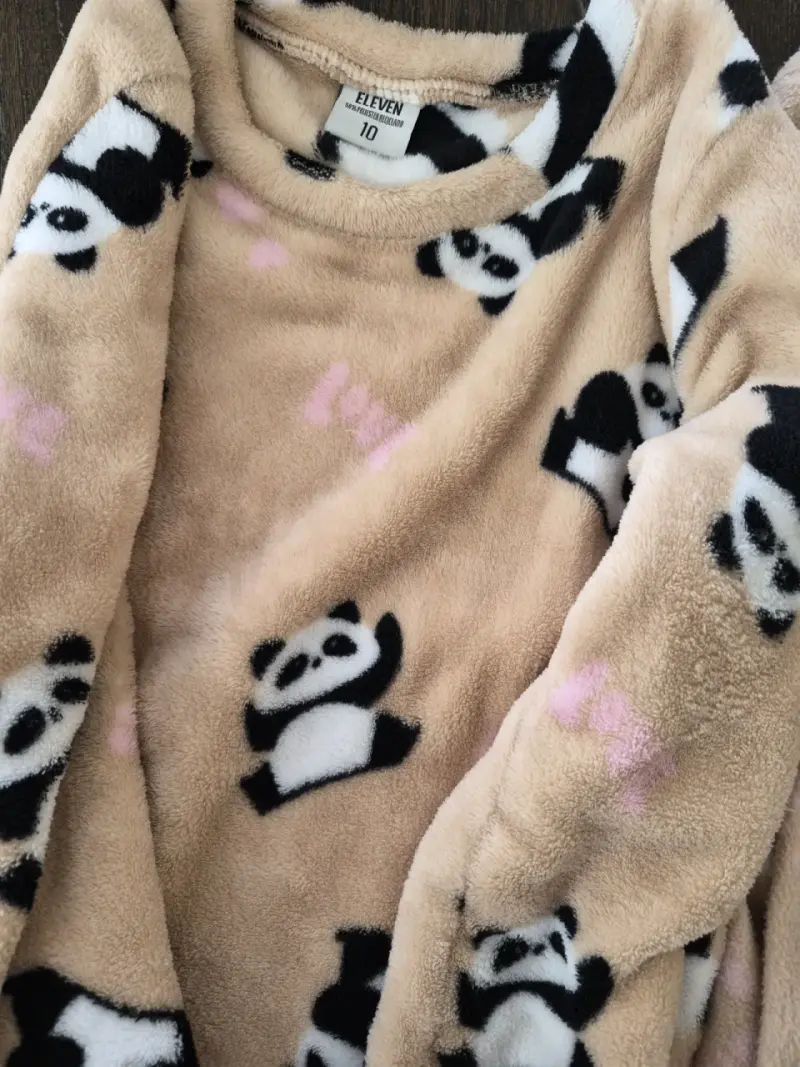 Pijama de polar con diseño de pandas para niños - 1