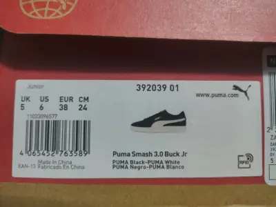 Zapatillas Puma Smash 3.0 Buck Jr negras para niños - miniatura 1