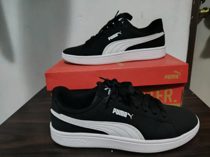 Zapatillas Puma Smash 3.0 Buck Jr negras para niños - 2