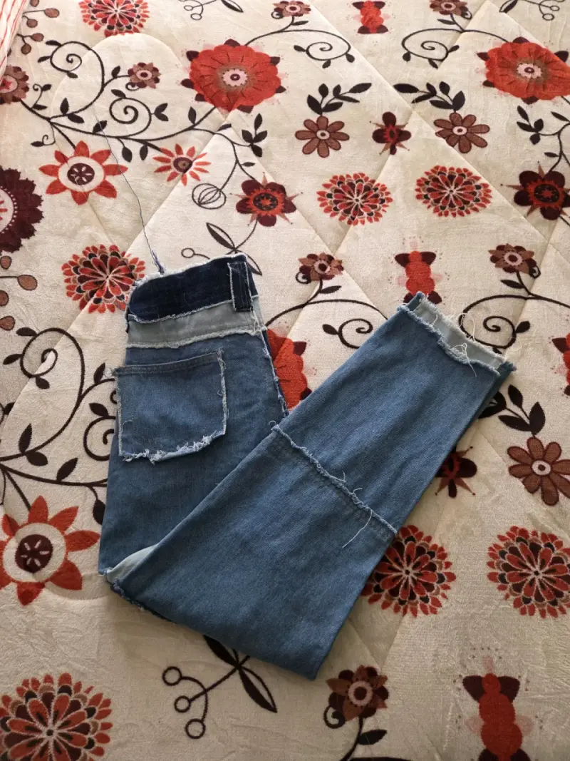 Jeans patchwork para mujer estilo vintage - 3