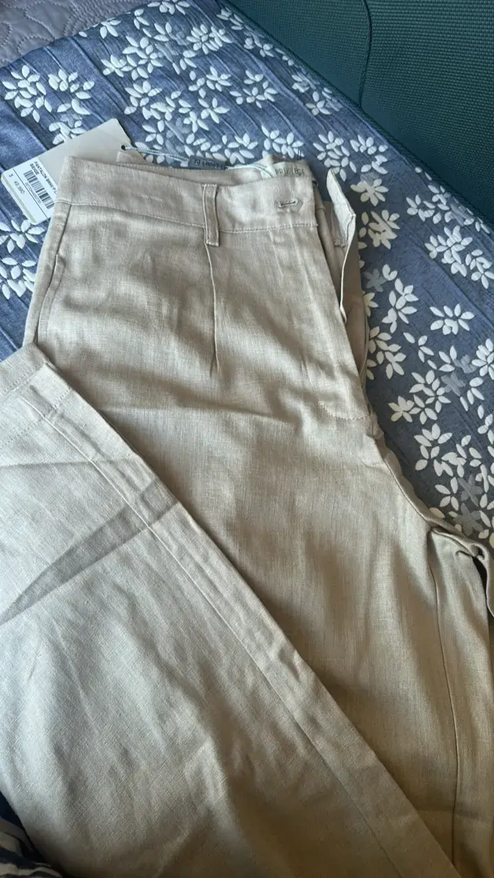 Pantalón beige de lino Privilege XS - 2