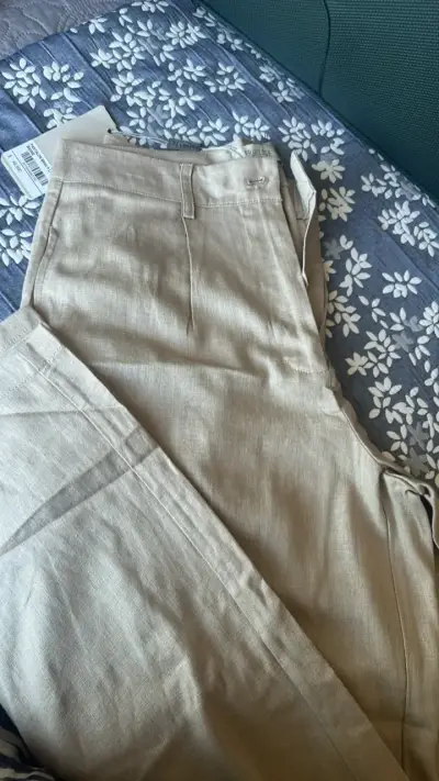 Pantalón beige de lino Privilege XS - miniatura 2