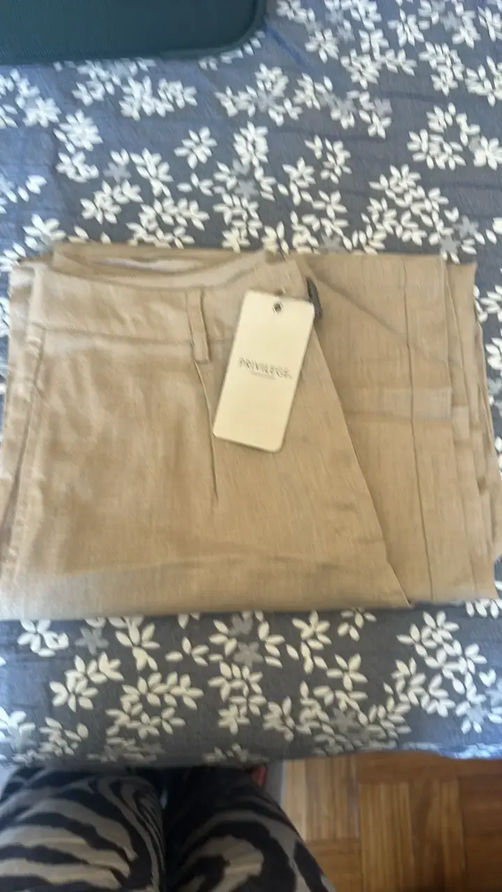 Pantalón beige de lino Privilege XS - 3