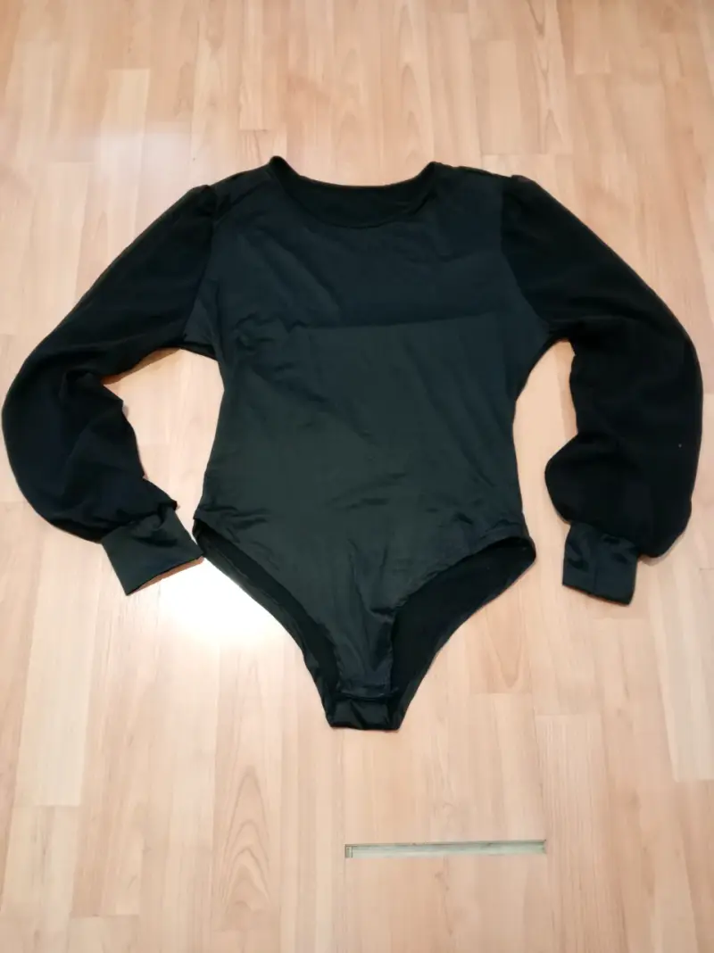 Body negro de manga larga para mujer - 1