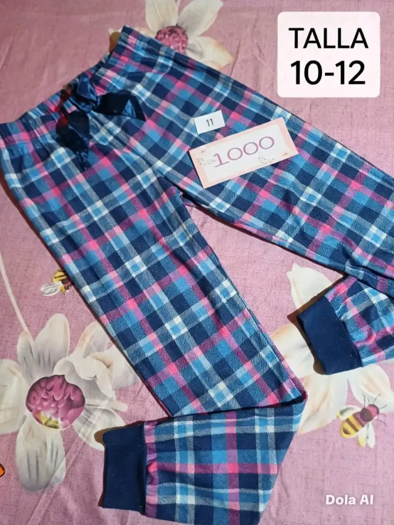 Pantalones de pijama a cuadros talla 10-12