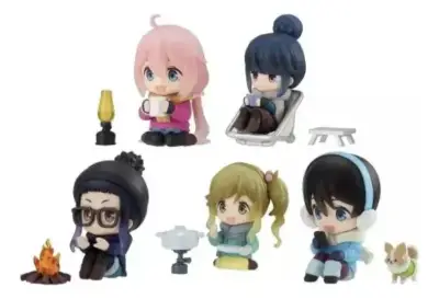 Set 5 Figuras Anime Yuru Camp Gashapon Camping - miniatura 1