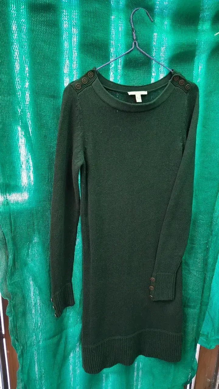 Vestido de punto verde con botones Esprit - 2
