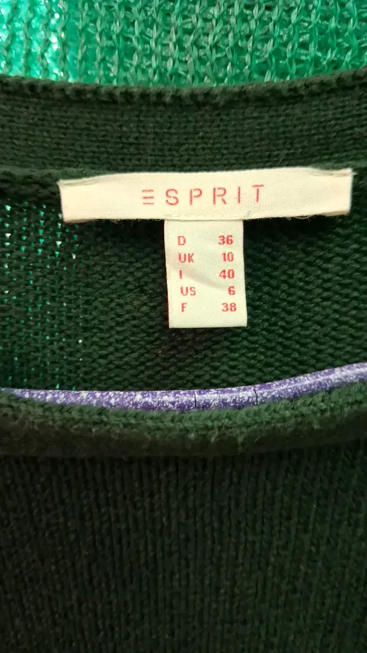 Vestido de punto verde con botones Esprit - 4