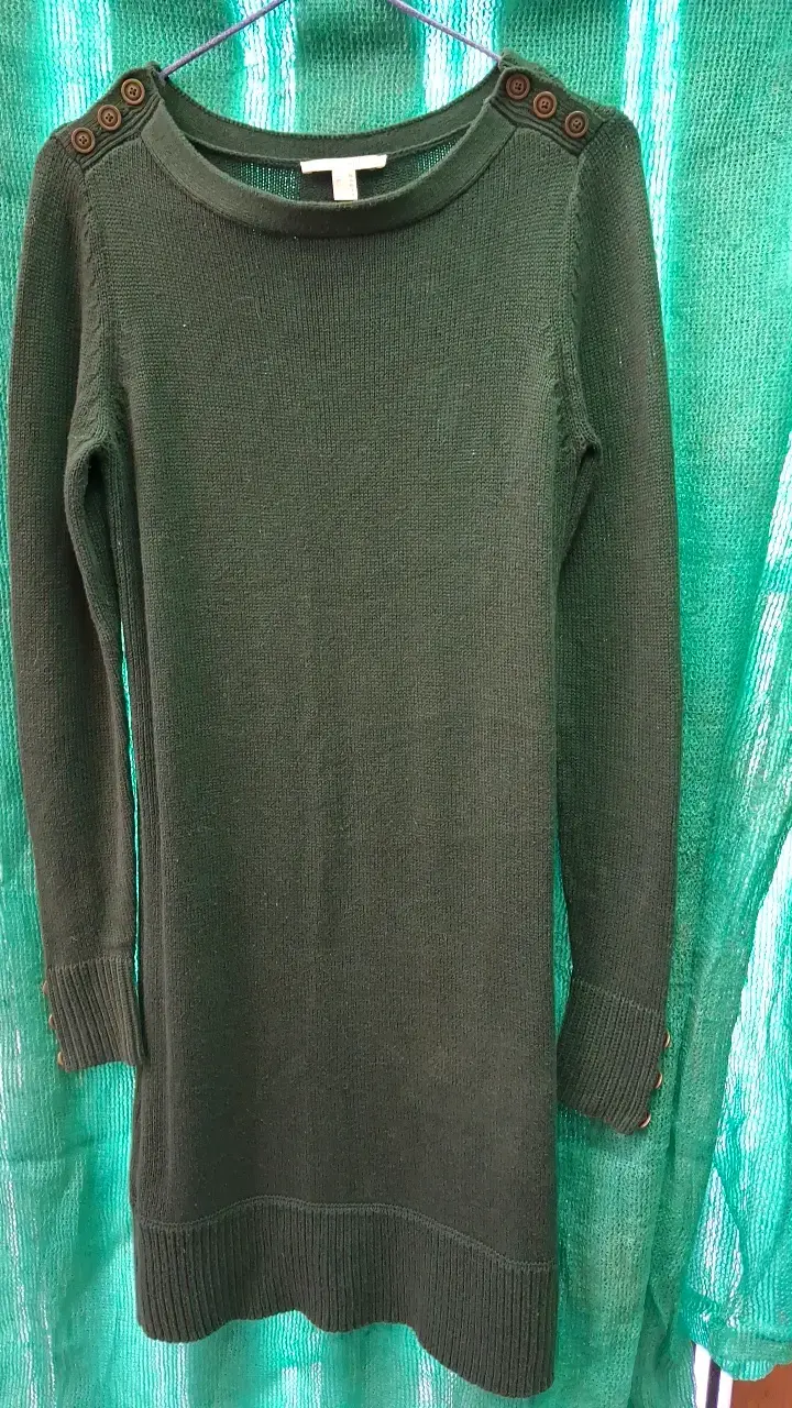 Vestido de punto verde con botones Esprit - 5