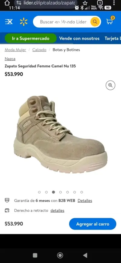 Botas de seguridad Nazca Femme Camel Talla 39 - miniatura 1