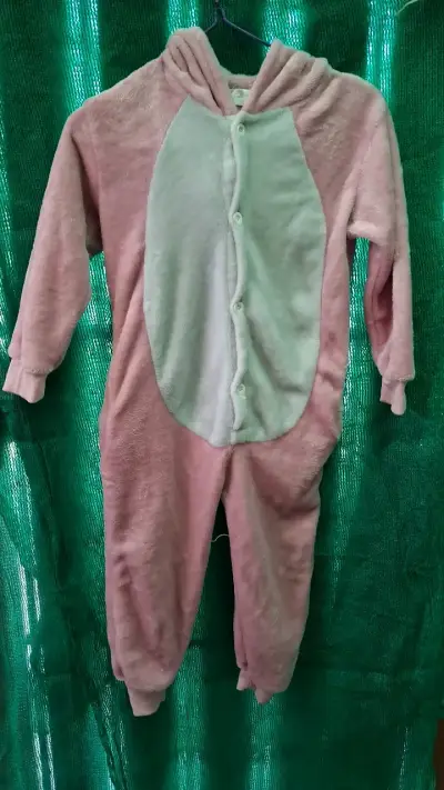 Enterito de peluche rosado para bebé - miniatura 1