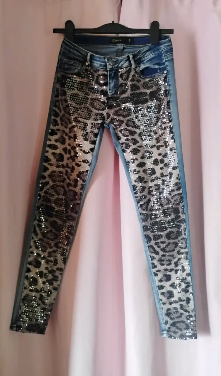 Jeans con lentejuelas animal print Sparkle - 1
