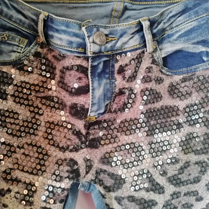 Jeans con lentejuelas animal print Sparkle - 2