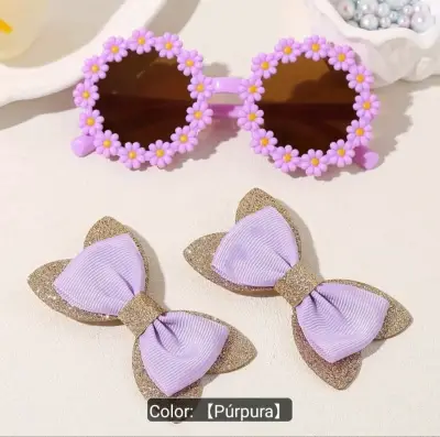 Set de Gafas y Lazos para Niñas en Colores Vivos - miniatura 1