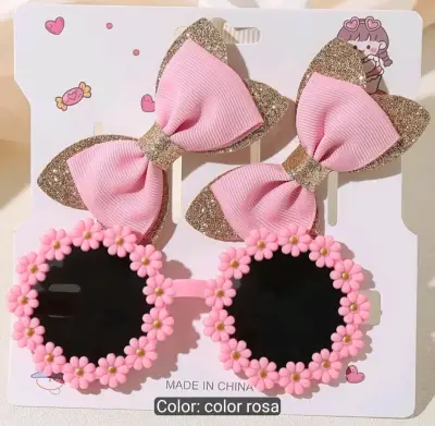 Set de Gafas y Lazos para Niñas en Colores Vivos - miniatura 2
