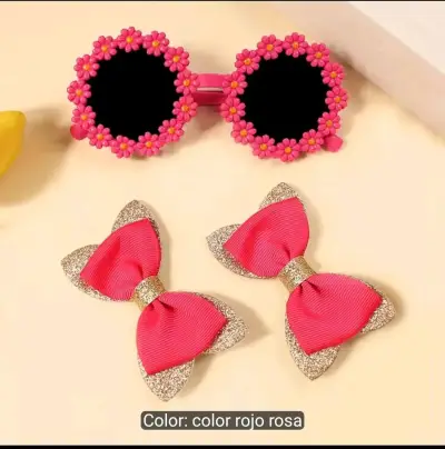 Set de Gafas y Lazos para Niñas en Colores Vivos - miniatura 3