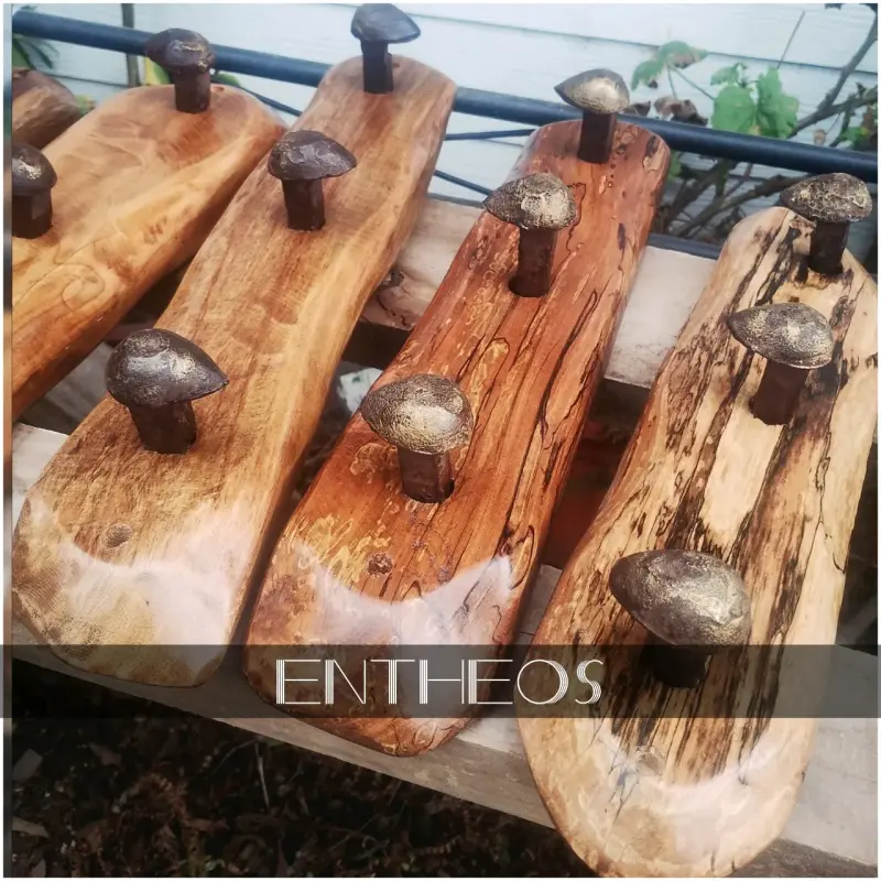 Perchero de Madera Nativa con Clavos Oxidados - 1
