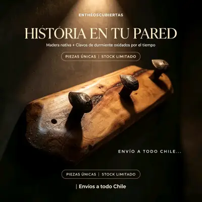 Perchero de Madera Nativa con Clavos Oxidados - miniatura 4