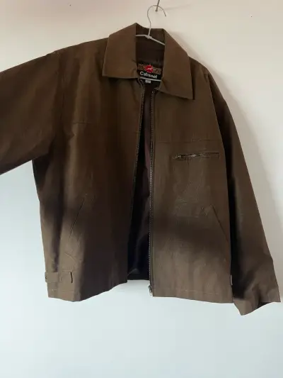 Chaqueta de cuero sintético marrón Cabseel - miniatura 2