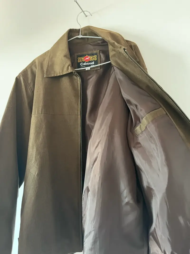 Chaqueta de cuero sintético marrón Cabseel - 5