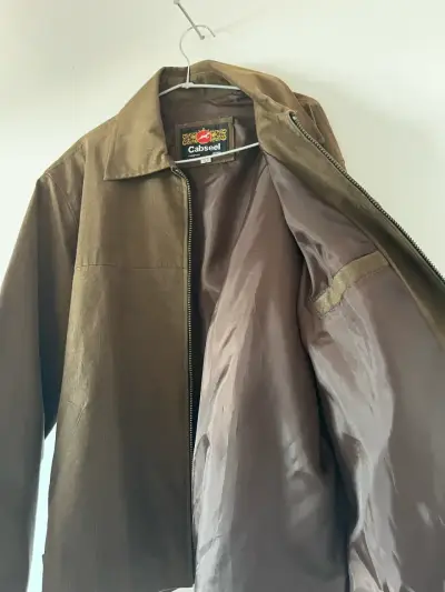 Chaqueta de cuero sintético marrón Cabseel - miniatura 5