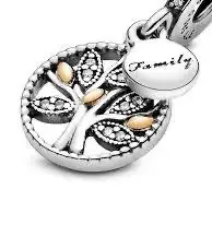 Charm de árbol de la vida Pandora en plata - miniatura 1