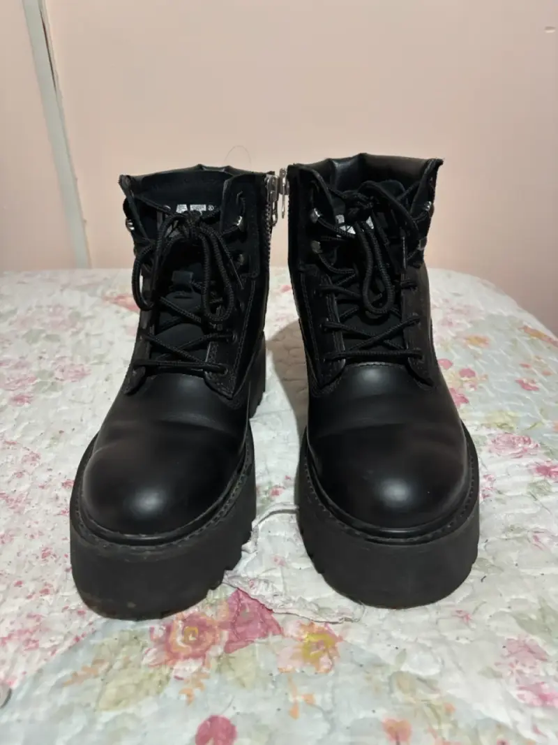 Botas de cuero negras Caterpillar con plataforma - 2