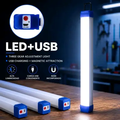 Lámpara solar portátil para camping con panel USB - miniatura 6